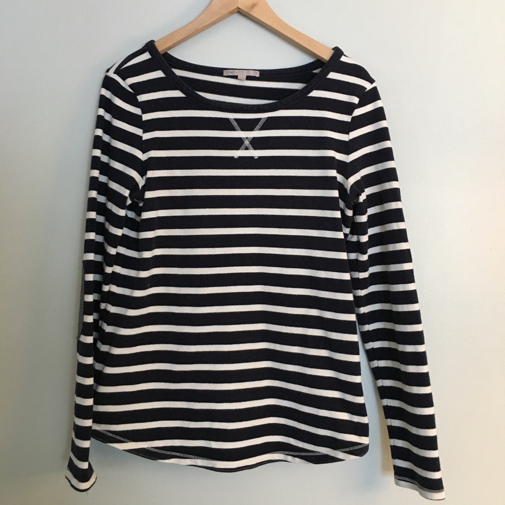 Gap striped sweater with elbow patches - size M